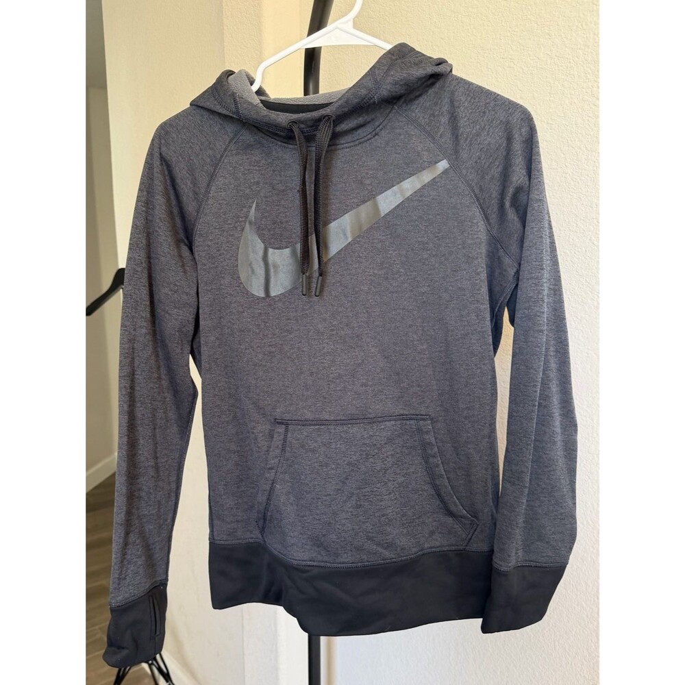 Nike Dark Gray/Black Pullover Hoodie with Swoosh S